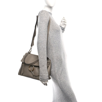 Chloe Calfskin Medium Faye Day Shoulder Bag Motty Grey 3 of 17