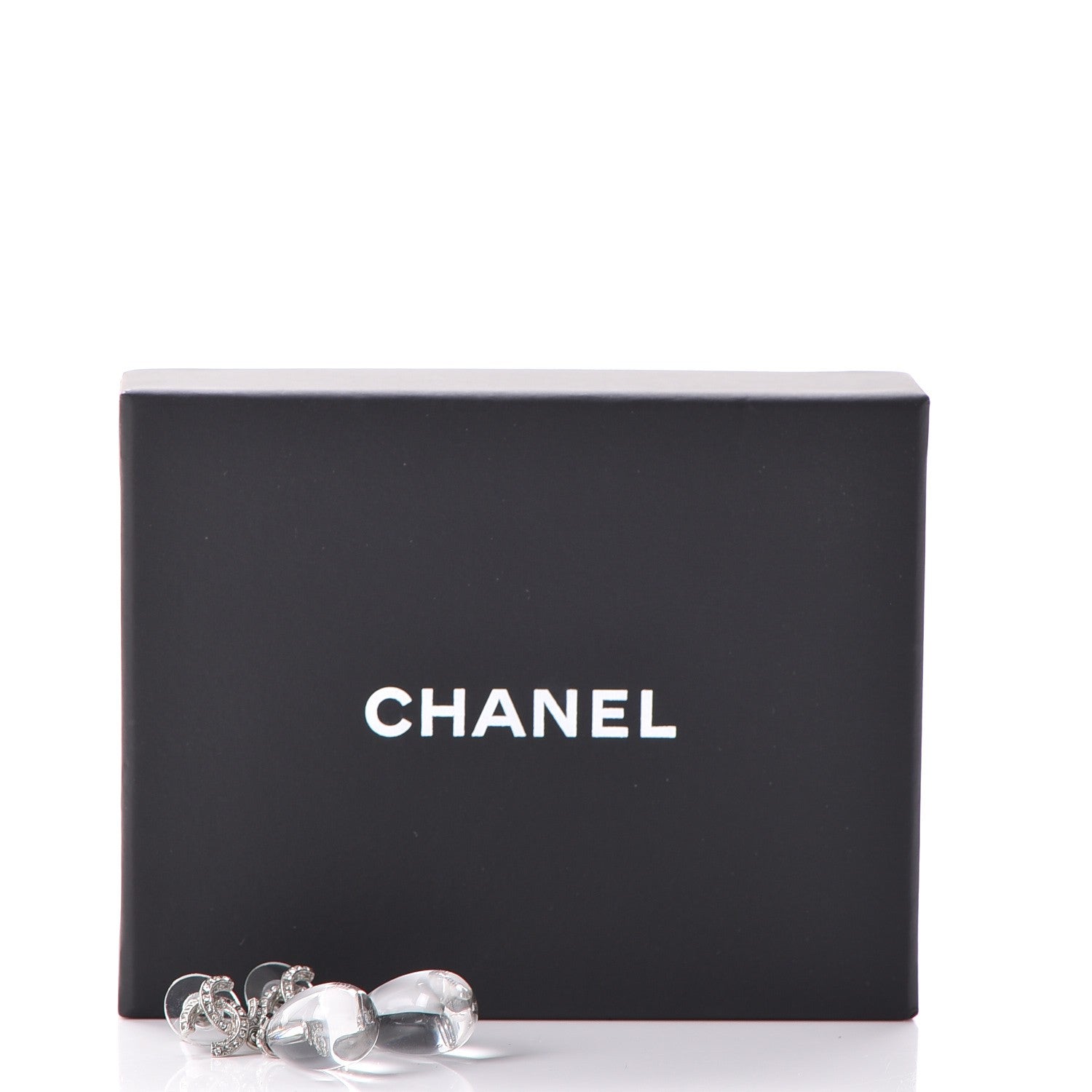 Chanel Ruthenium Crystal CC Drop Earrings Silver 7 of 7