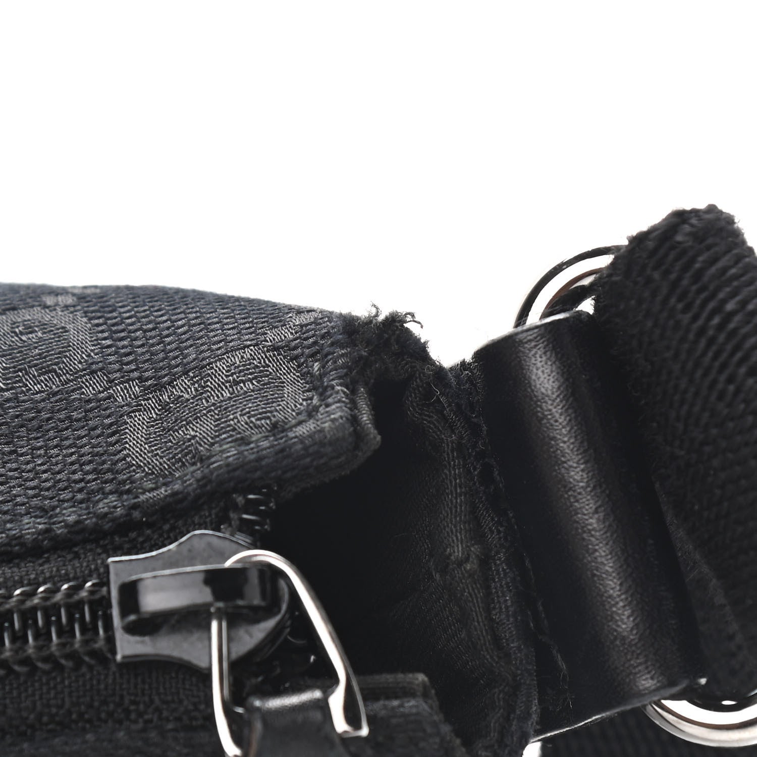 Gucci Monogram Calfskin Perforated Medium Flat Messenger Bag Black 10 of 10