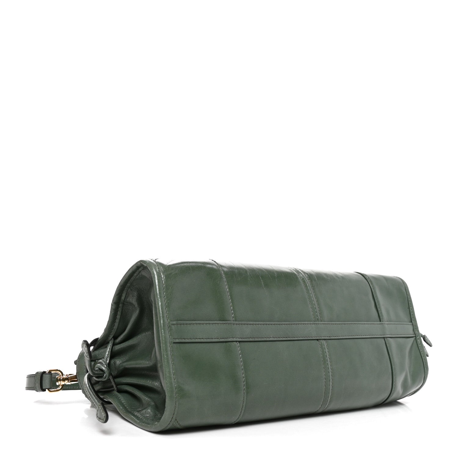Prada Glossy Calfskin Triangle Medium Bonnie Shoulder Bag Salvia 4 of 9