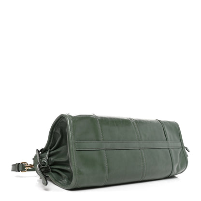 Prada Glossy Calfskin Triangle Medium Bonnie Shoulder Bag Salvia 4 of 9