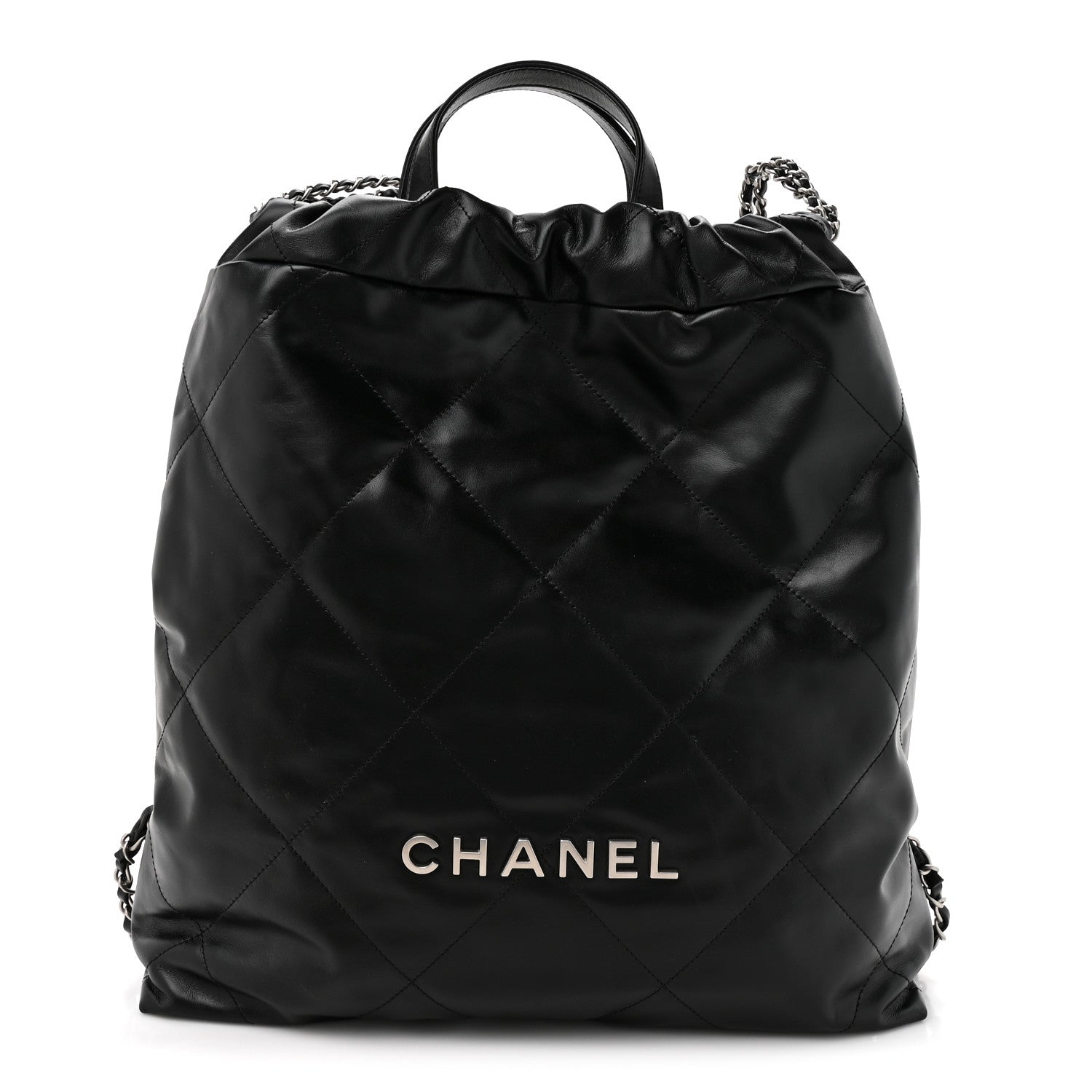 Chanel Shiny Calfskin Quilted Chanel 22 Backpack Black 1 of 10