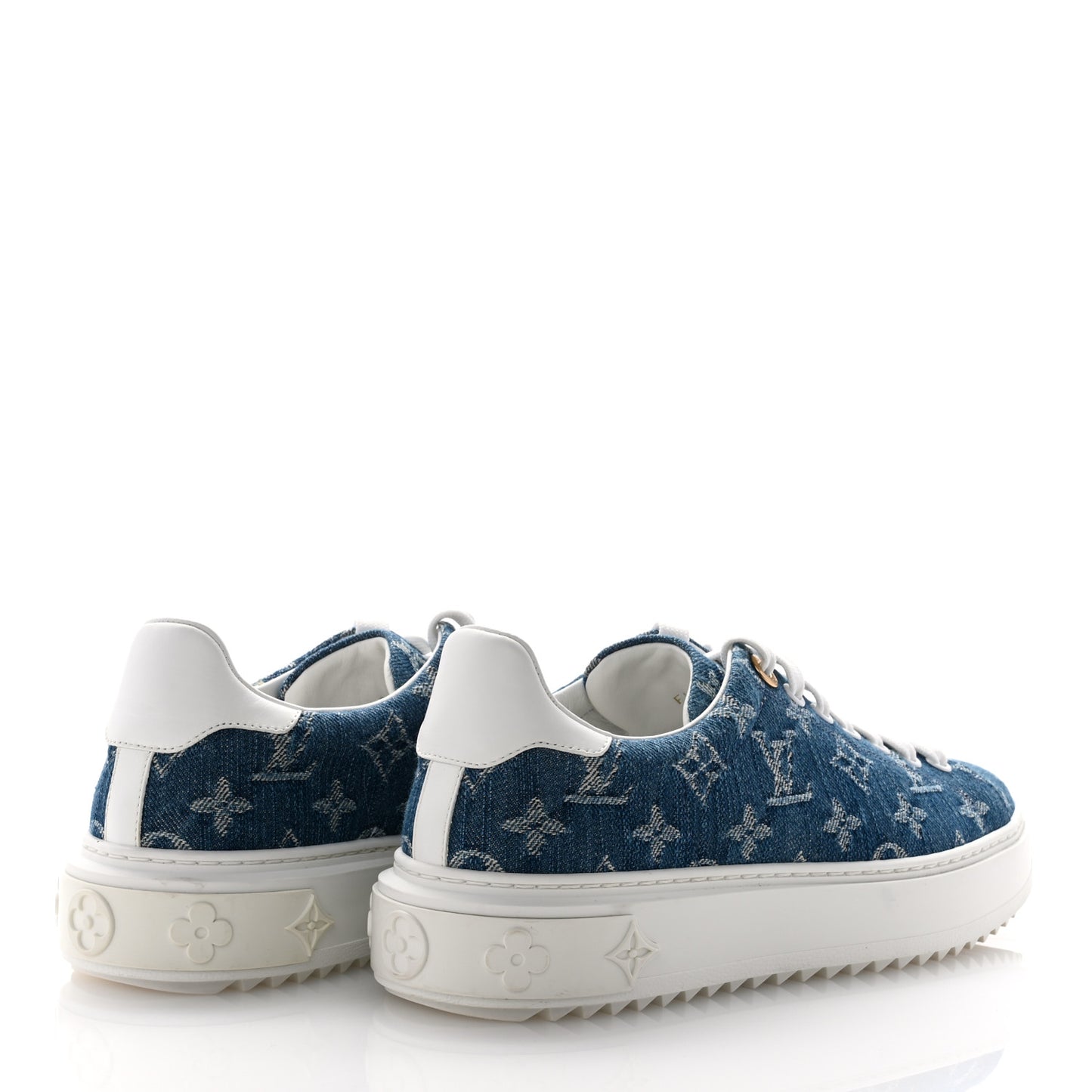 Denim Monogram Time Out Sneakers 37.5 Bleu Clair