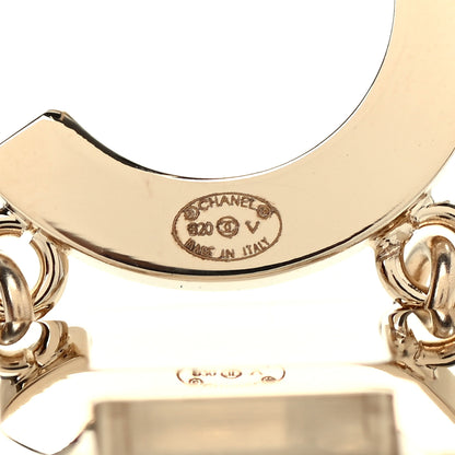Chanel Metal Cha-Nel Logo Drop Earrings Gold 4 of 4