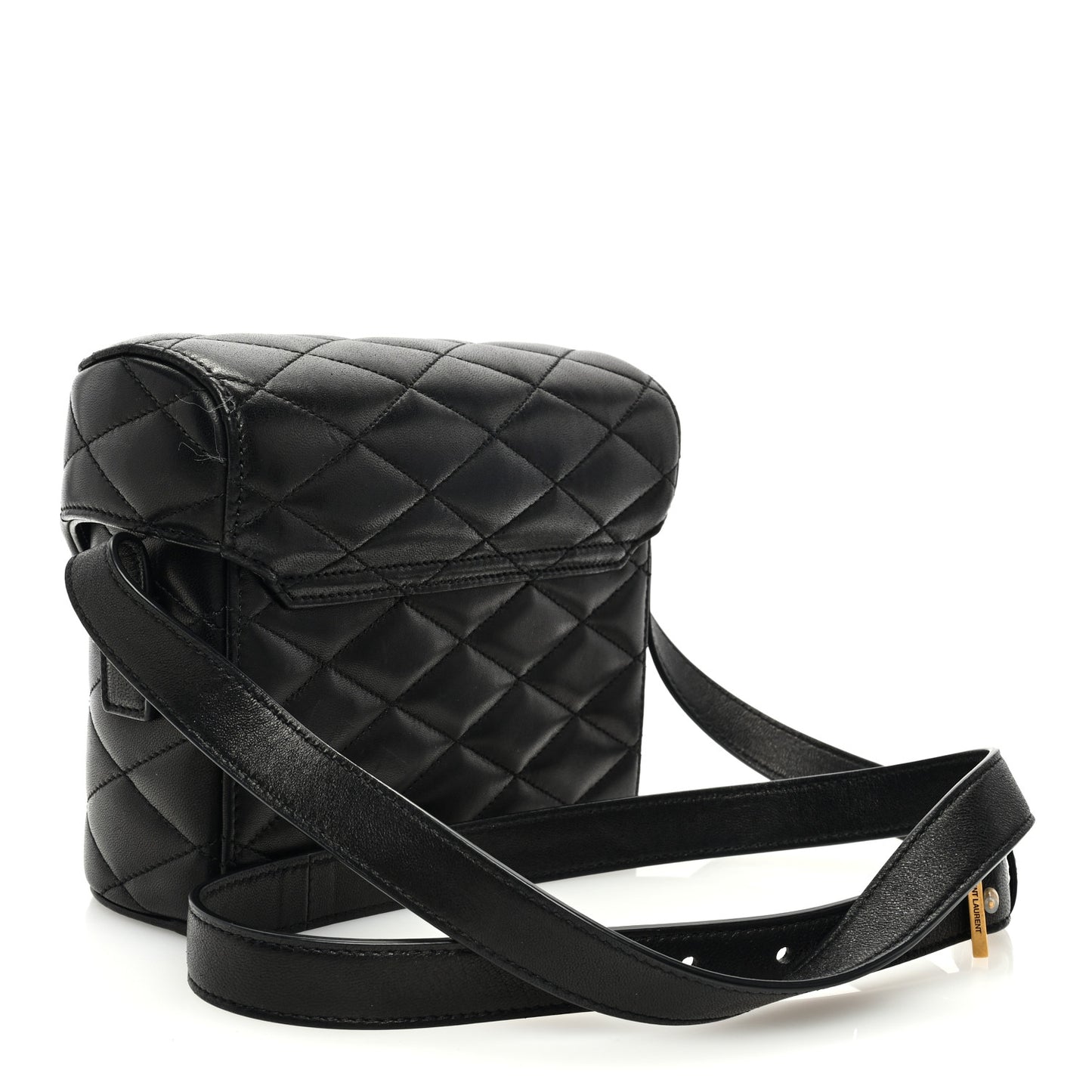 Lambskin Matelasse Monogram June Box Bag Black