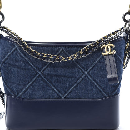 Chanel Denim Calfskin Small Gabrielle Hobo Blue 8 of 12