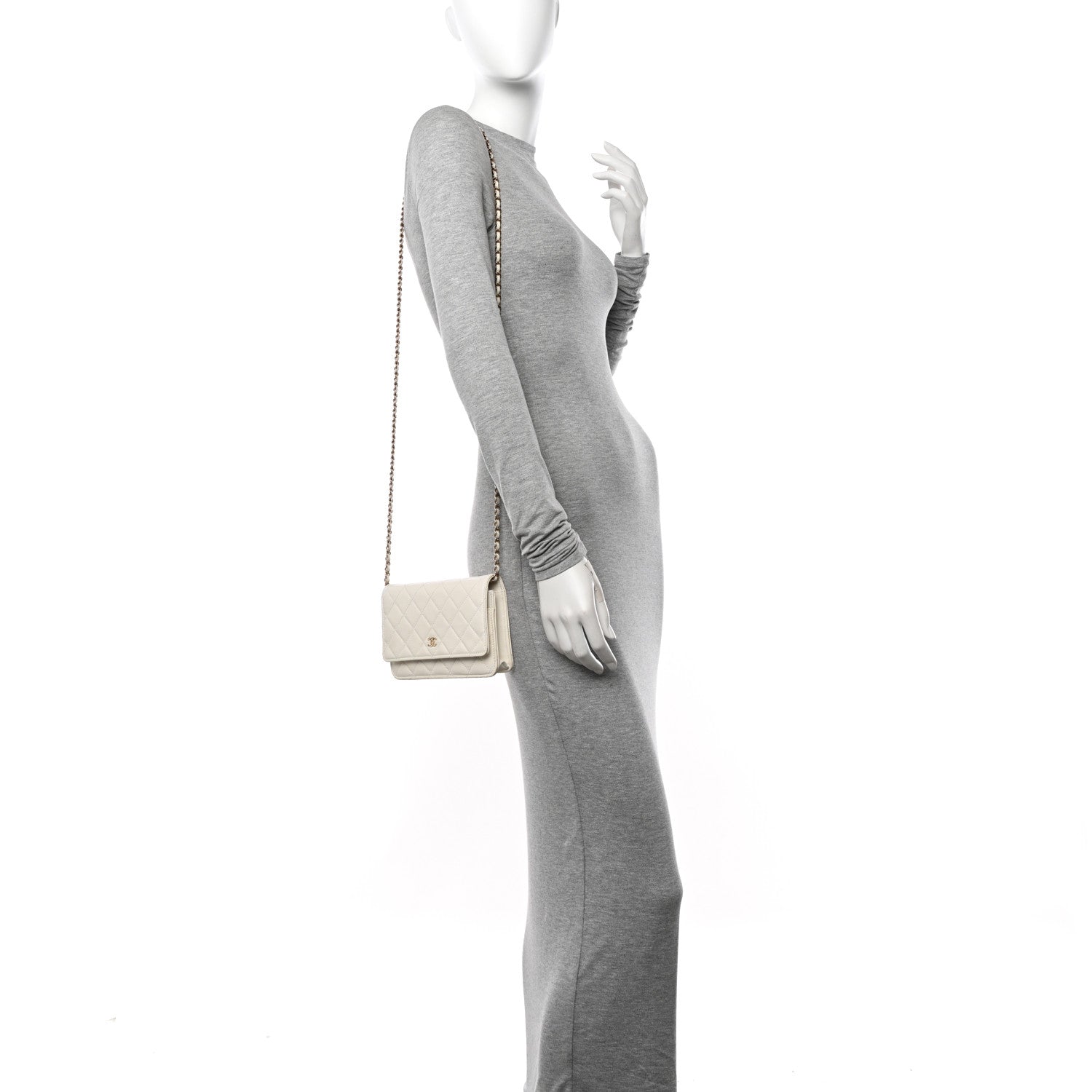 Chanel Caviar Quilted Wallet on Chain WOC White 3 of 14