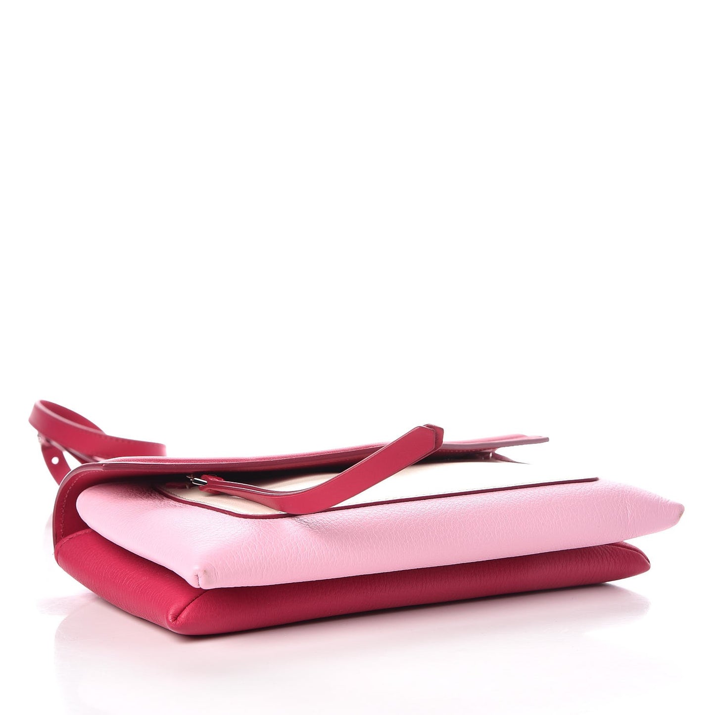 Calfskin Duetto Crossbody Bag Bright Pink