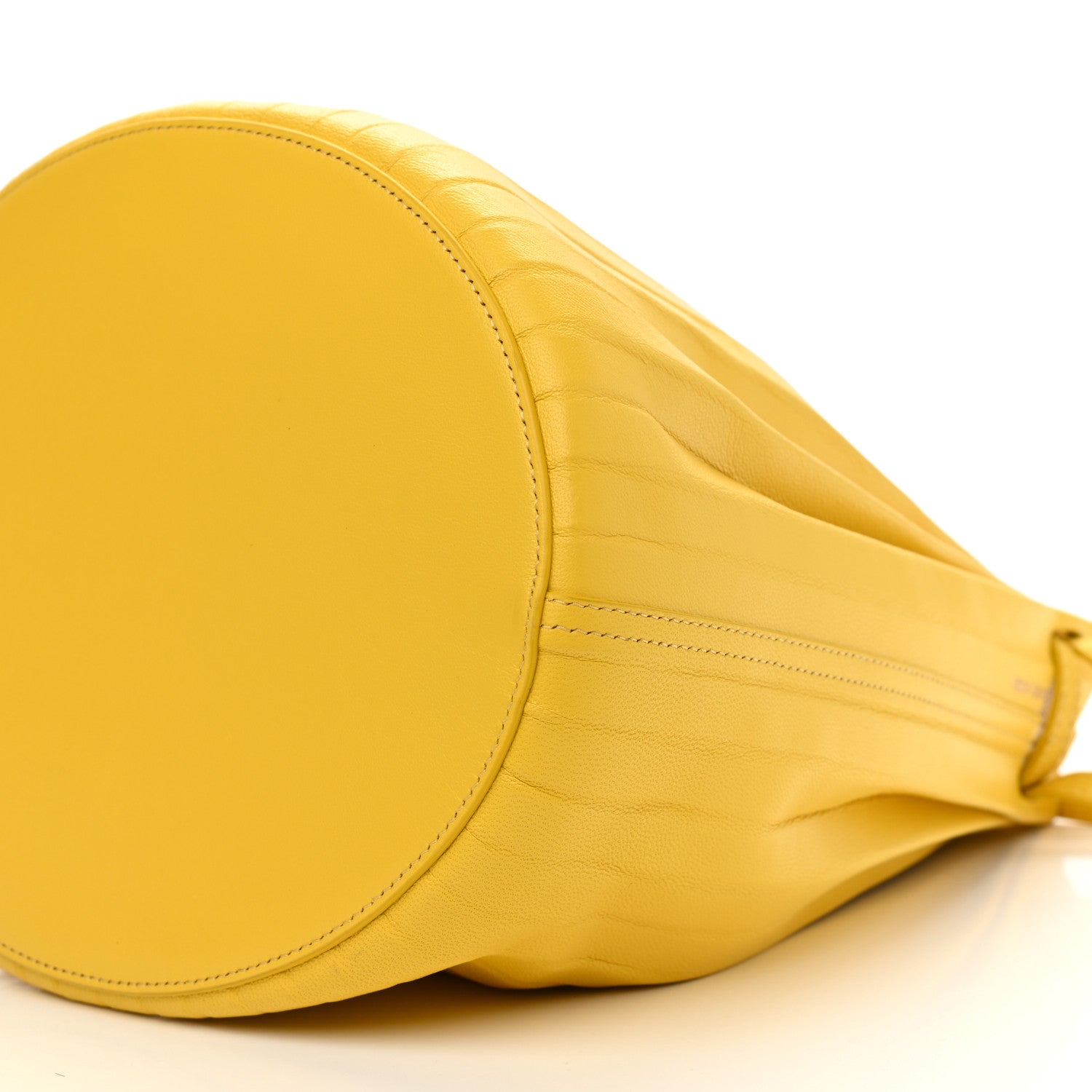 Mansur Gavriel Vegetable Tanned Calfskin Pleated Bucket Bag Sun Yellow 10 of 10
