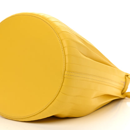 Mansur Gavriel Vegetable Tanned Calfskin Pleated Bucket Bag Sun Yellow 10 of 10