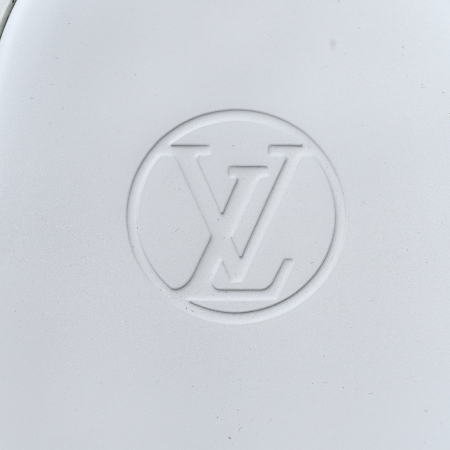 Rubber Monogram Embossed Sunbath Flat Mule 39 White