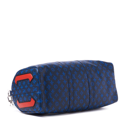 Louis Vuitton Vintage Monogram Somewhere Somehow Everyday LV Keepall Bandouliere 50 Blue 3 of 9
