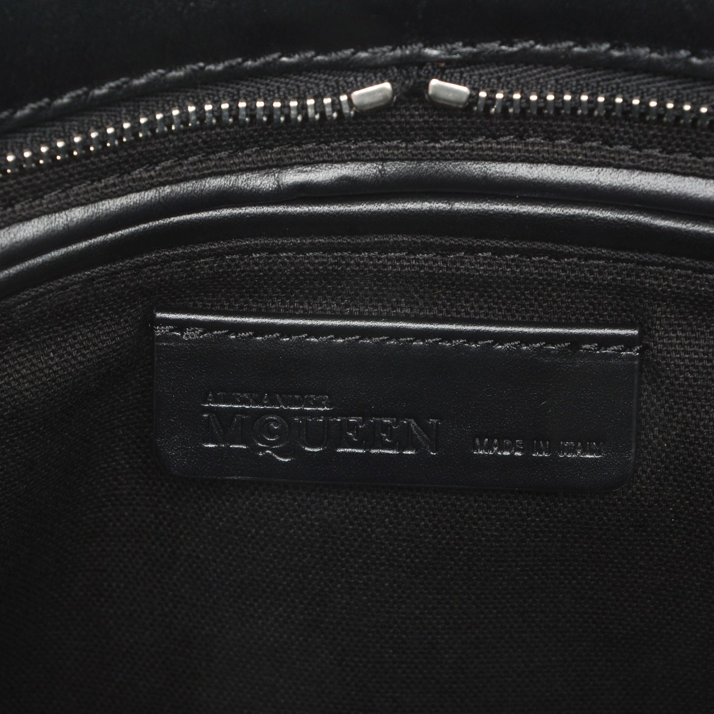Smooth Calfskin Small Star Studded Skull Padlock Zip Around Tote Black