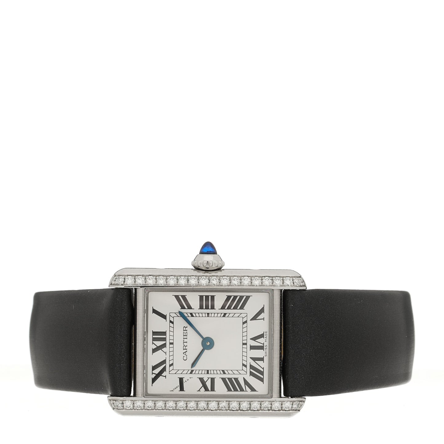 Stainless Steel Satin Diamond 22mm Must de Cartier Tank Quartz Watch