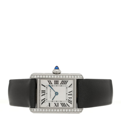Cartier Stainless Steel Satin Diamond 22mm Must de Cartier Tank Quartz Watch 2 of 5