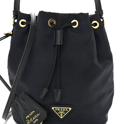 Prada Re-Nylon Saffiano Mini Re-Edition 1978 Bucket Bag Navy 7 of 9