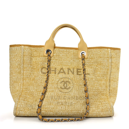 Chanel Canvas Medium Deauville Tote Light Yellow 1 of 9
