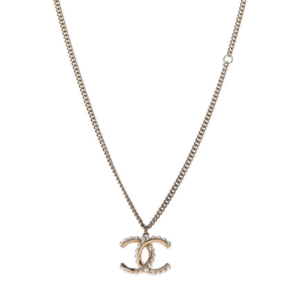 Chanel Pearl CC Pendant Necklace Gold 1 of 5