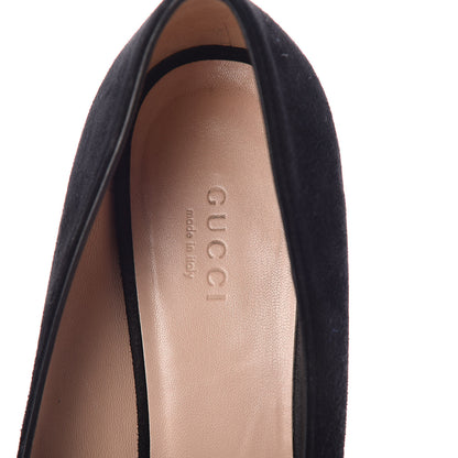 Gucci Kid Scamosciato GG Marmont Fringe 50mm Loafer Pumps 39 Black 9 of 9