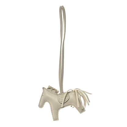 Hermes Milo Lambskin Matte Alligator Touch Grigri Rodeo Horse Bag Charm PM Craie Nata Beton 1 of 4