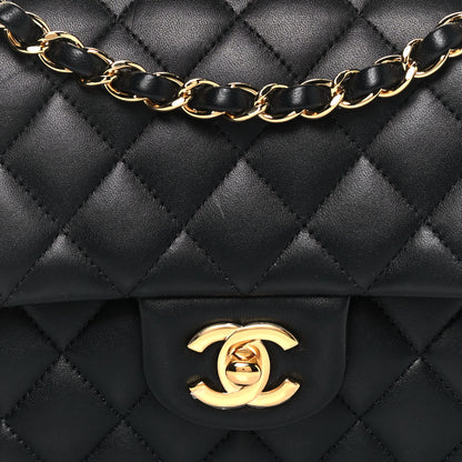 Chanel Lambskin Quilted Medium Double Flap Black 8 of 14