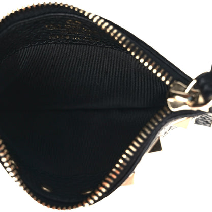 Valentino Garavani Pebbled Calfskin Rockstud Coin Case Card Holder Black 5 of 7