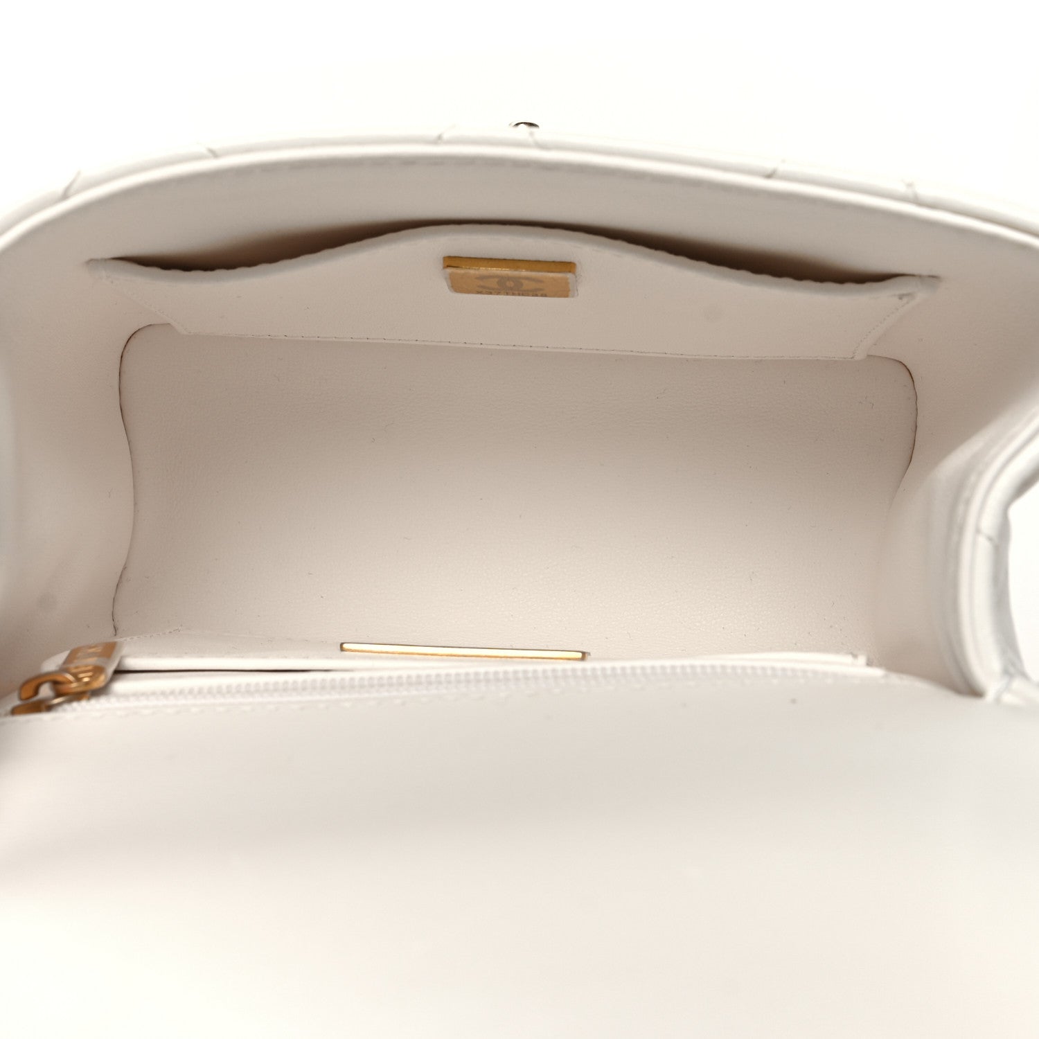 Chanel Lambskin Handle Crush Top Handle Flap Bag White 5 of 10