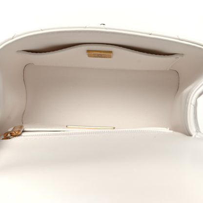 Chanel Lambskin Handle Crush Top Handle Flap Bag White 5 of 10