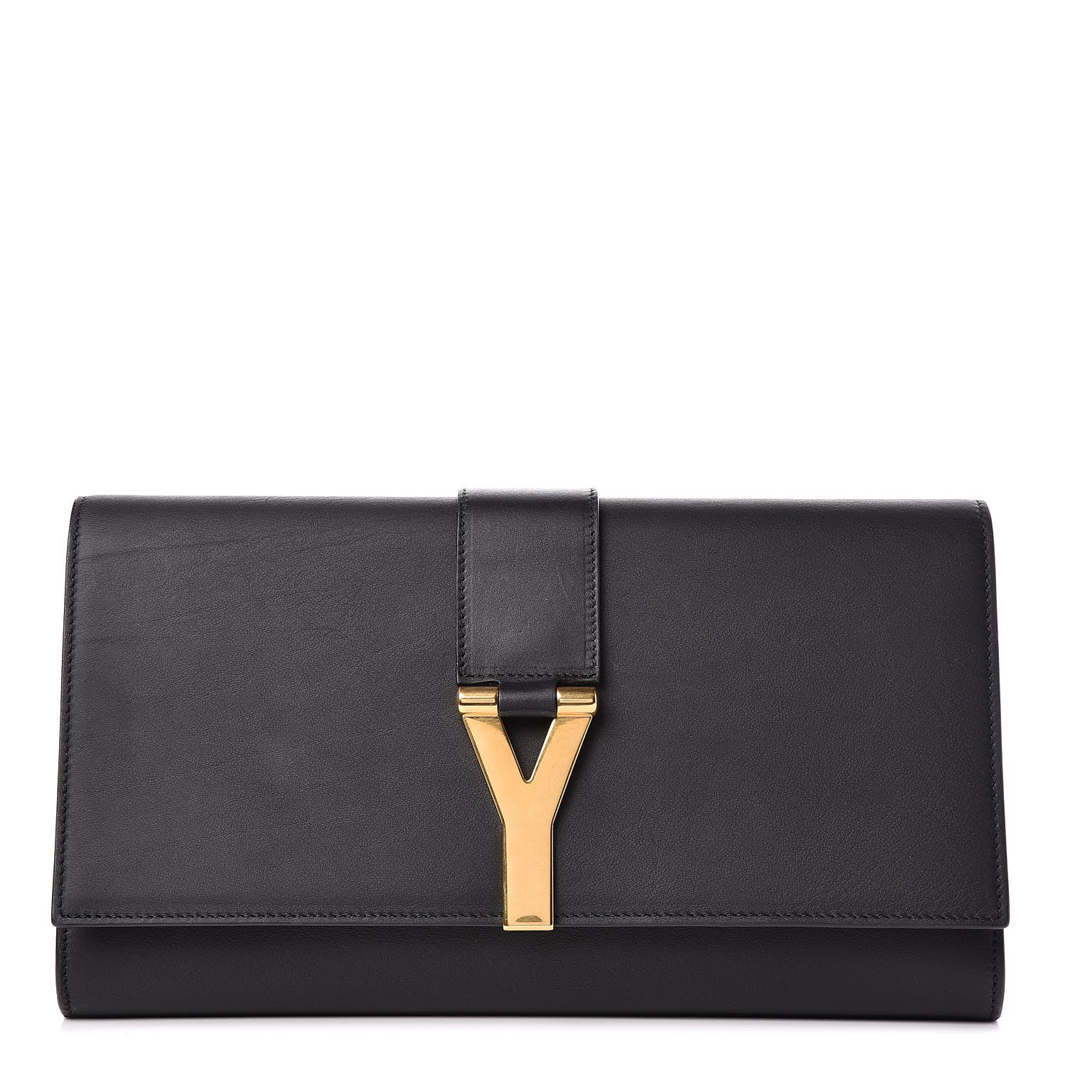 Saint Laurent Calfskin Classic Y Ligne Clutch Black 1 of 9