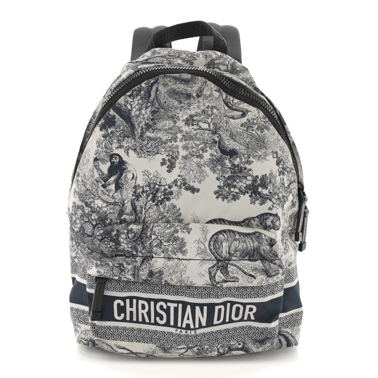 Christian Dior Nylon Technical Fabric Toile De Jouy Small Diortravel Backpack Blue 1 of 14