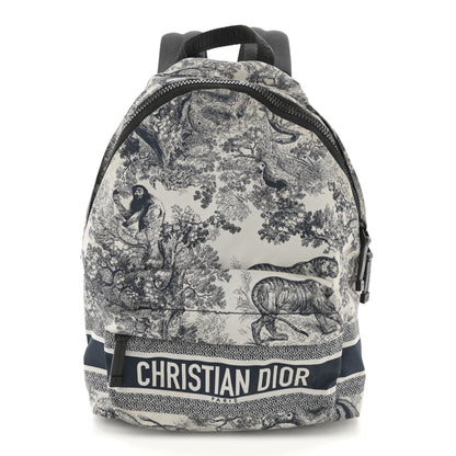 Christian Dior Nylon Technical Fabric Toile De Jouy Small Diortravel Backpack Blue 1 of 14