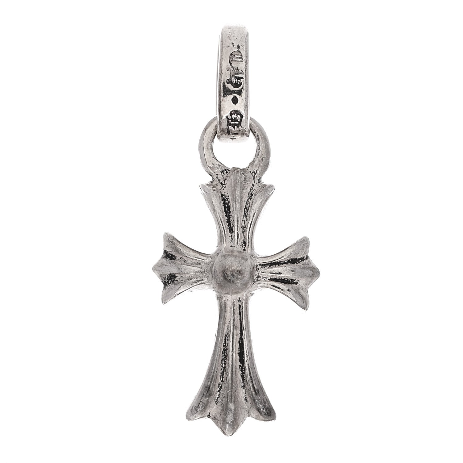 Chrome Hearts Sterling Silver Diamond Baby Fat Cross Pave Pendant 3 of 6