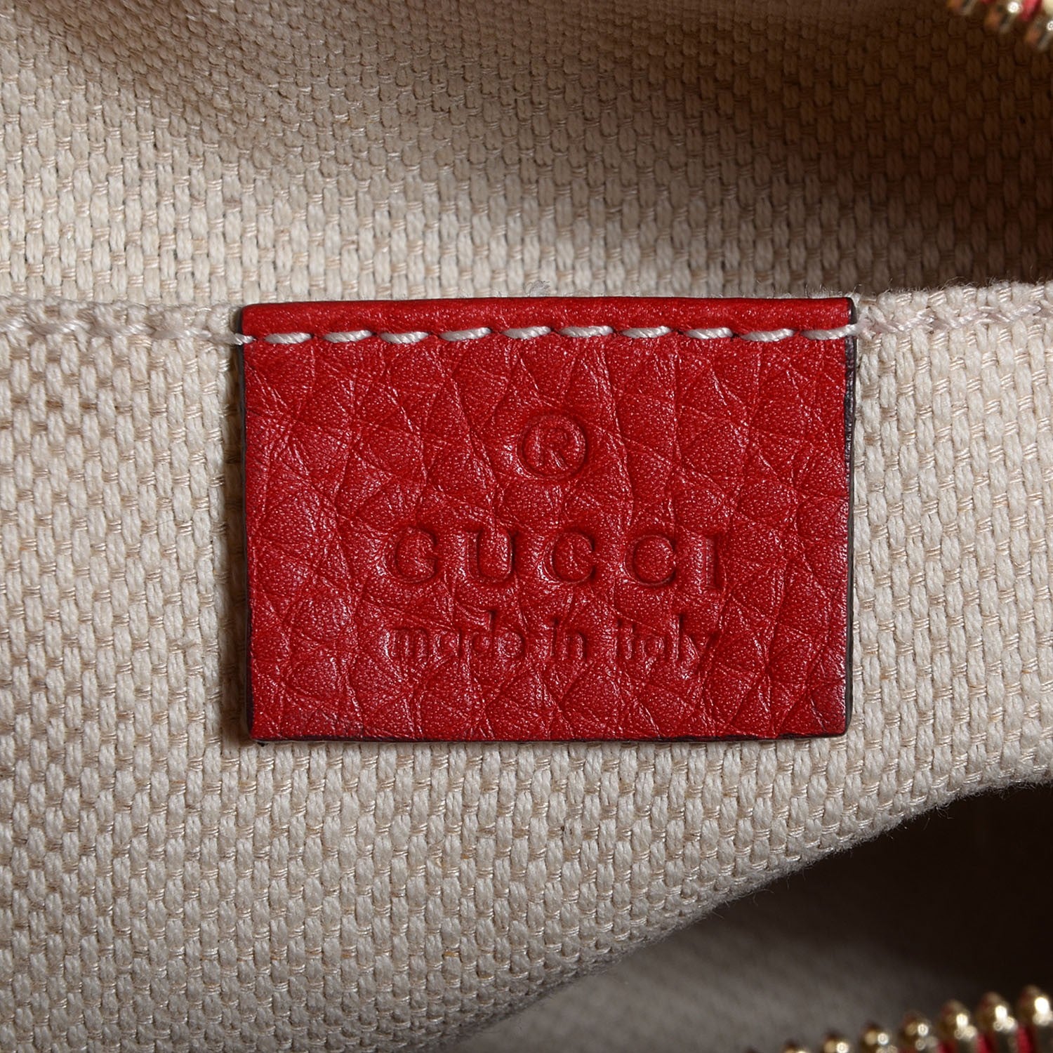 Gucci Pebbled Calfskin Small Soho Disco Bag Vibrant Red 6 of 9