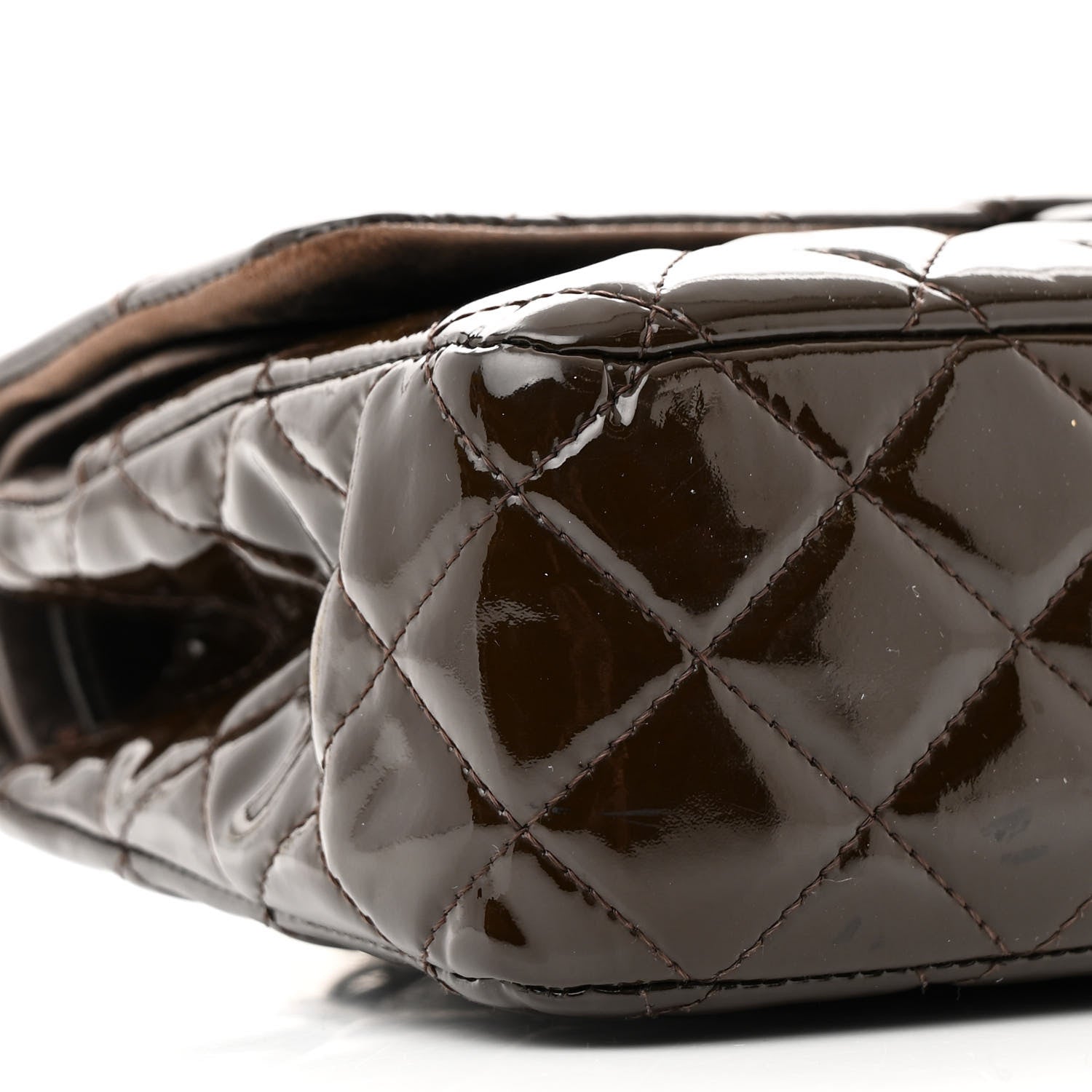 Chanel Patent Quilted Medium Double Flap Brown 9 of 15