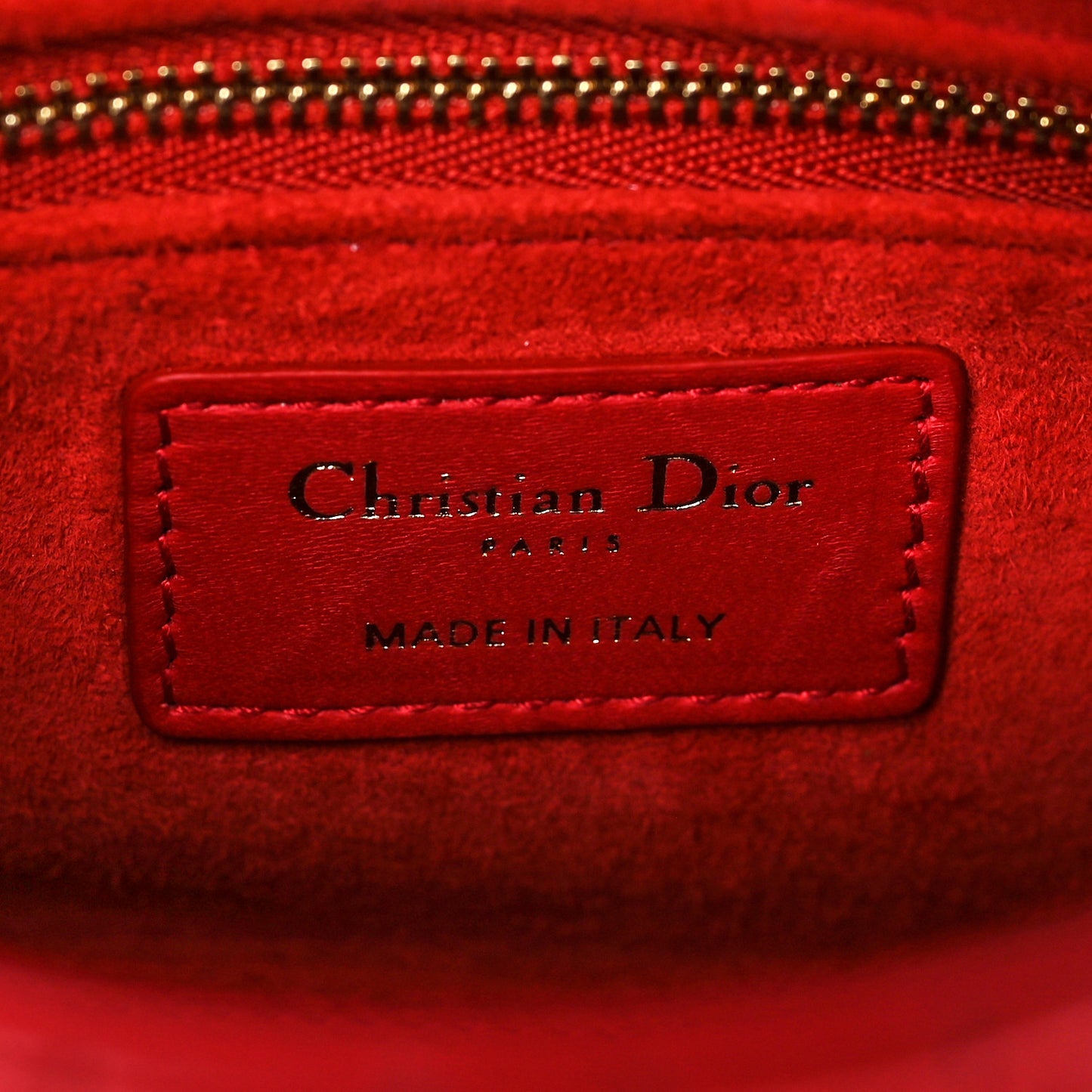 Calfskin Cannage Dioramour Mini Lady Dior Bag Bright Red