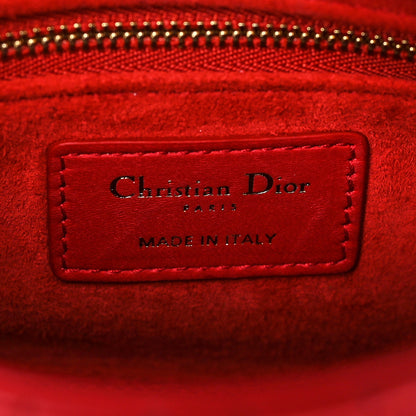 Christian Dior Calfskin Cannage Dioramour Mini Lady Dior Bag Bright Red 5 of 12