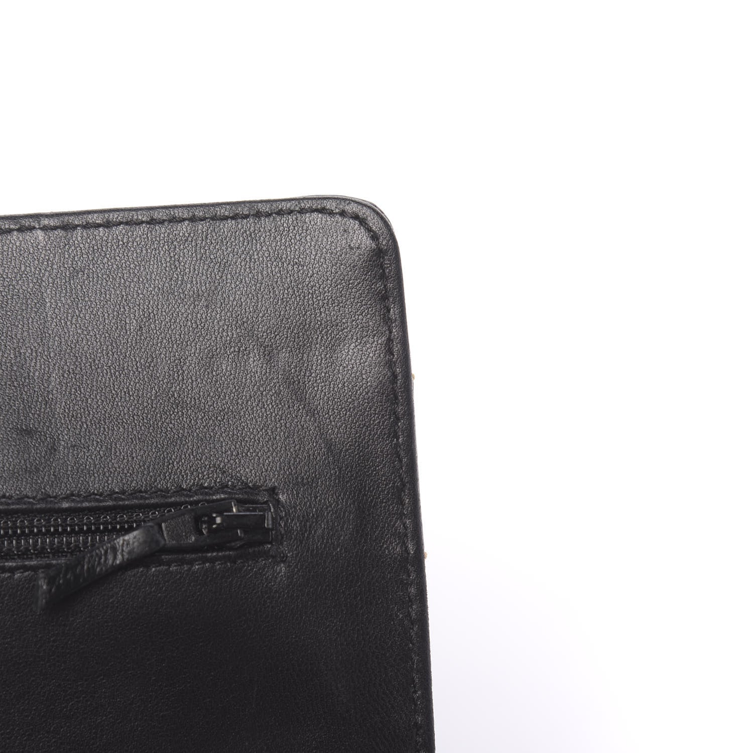 Chanel Calfskin Stitched Square Quilted Wallet On Chain WOC Black 14 of 15