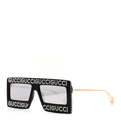 Gucci Acetate Crystal Mask-Frame Sunglasses GG0431S Black 1 of 7