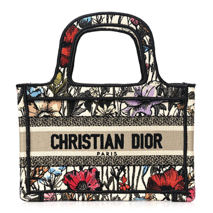 Christian Dior Canvas Embroidered Mille Fleurs Mini Book Tote Multicolor 1 of 11