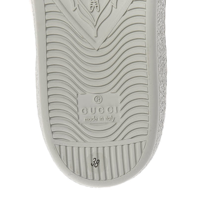 Gucci Calfskin Stripe Womens New Ace Sneakers 38 New Mystic White Ecru Red Flame 9 of 12