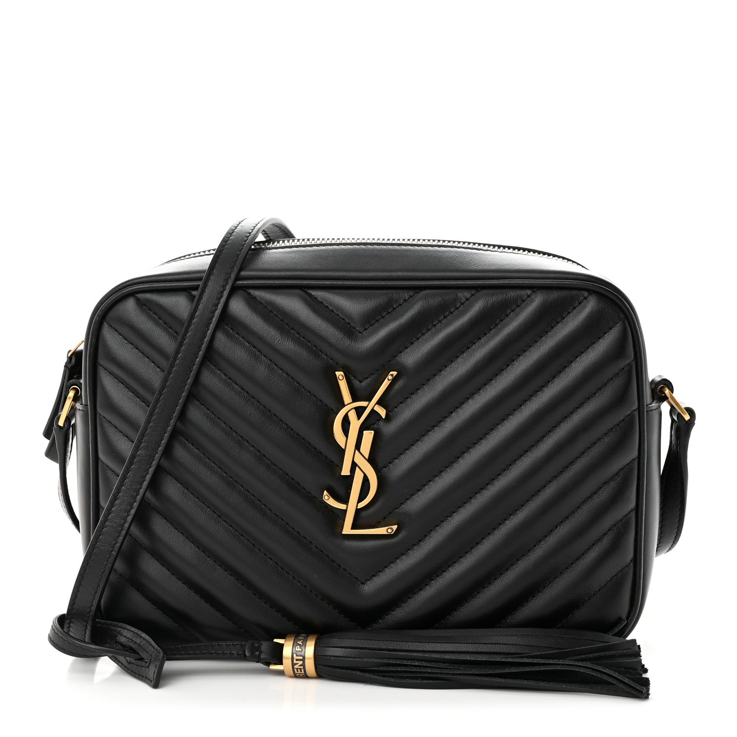 Saint Laurent Calfskin Matelasse Monogram Lou Camera Bag Black 1 of 10