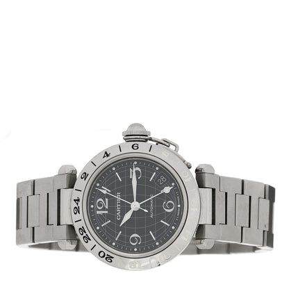 Cartier Stainless Steel 35mm Pasha GMT Automatic Watch Black 2 of 4