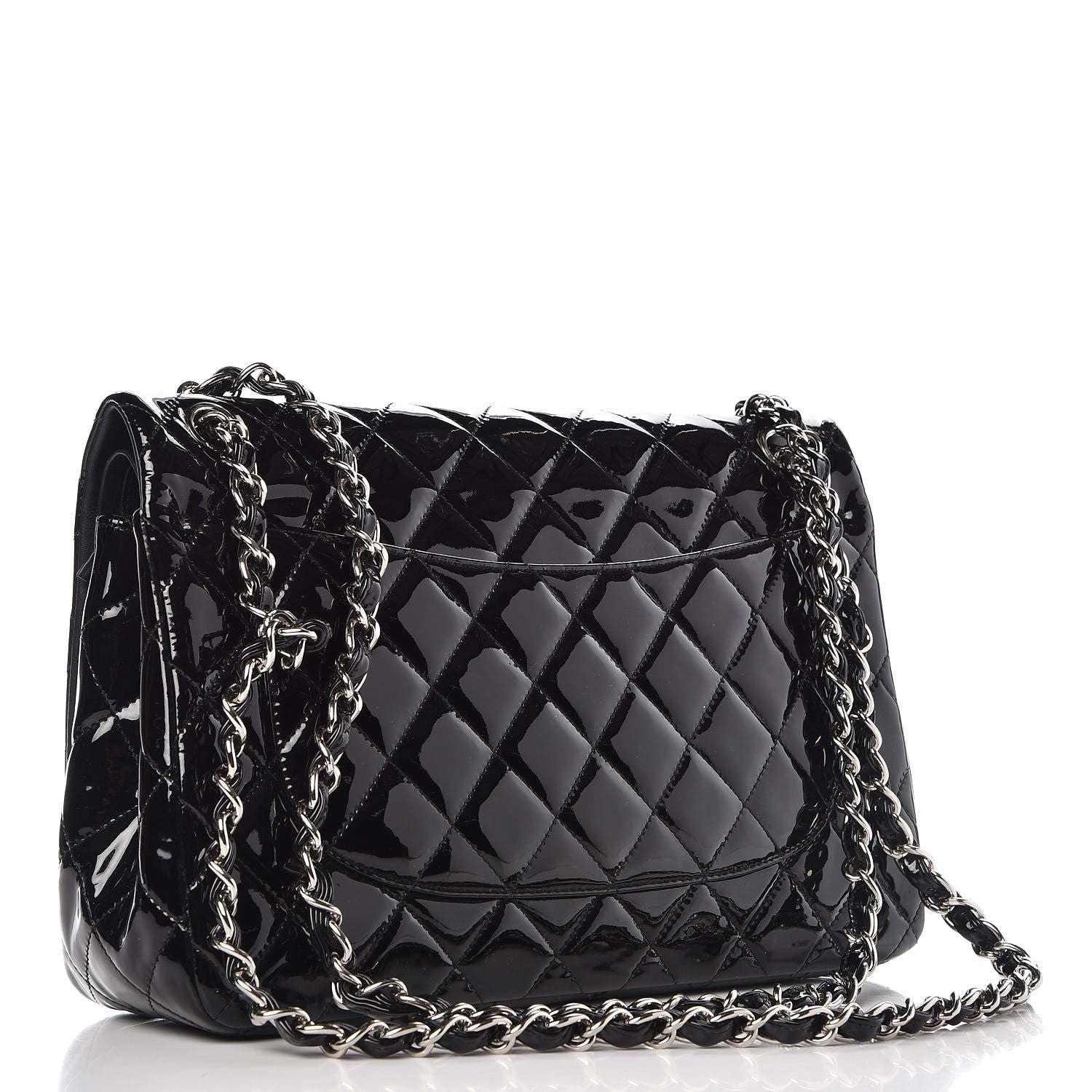 Chanel Patent Quilted Jumbo Double Flap Black 4 of 15
