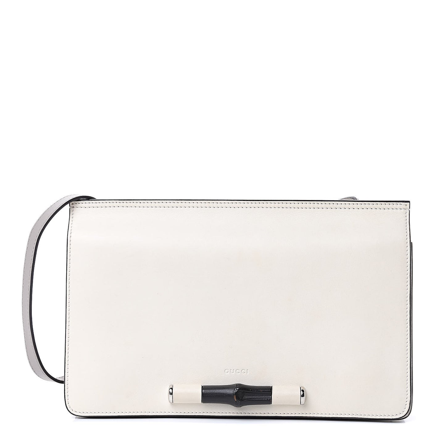 Calfskin Lady Bamboo Shoulder Bag White