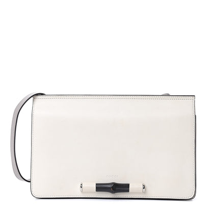 Gucci Calfskin Lady Bamboo Shoulder Bag White 1 of 12