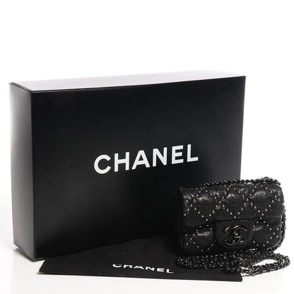 Chanel Lambskin Studded Metal Beauty Mini Flap Black 5 of 9