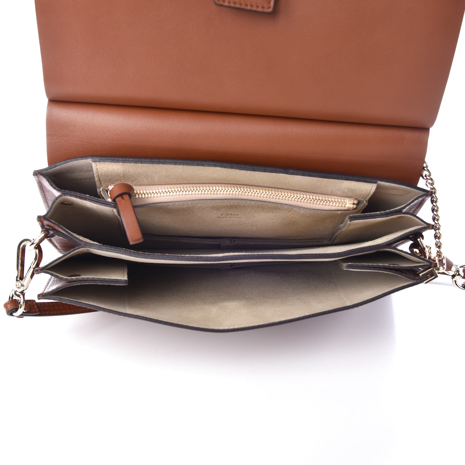 Chloe Suede Calfskin Medium Faye Shoulder Bag Tobacco 5 of 9