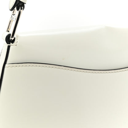 Prada Spazzolato Cleo Flap Adjustable Strap Shoulder Bag White Black 9 of 16