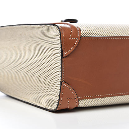 Celine Textile Smooth Calfskin Nano Luggage Tan White 9 of 12