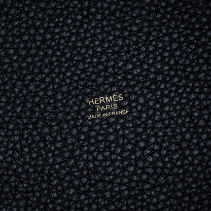 Hermes Taurillon Clemence Picotin Lock 22 MM Bleu Indigo Orange Poppy 6 of 7